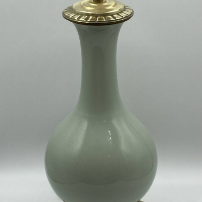 Pair Of Celadon Porcelain Lamps. Louis XVI Style