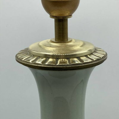 Paire De Lampes En Porcelaine Céladon. Style Louis XVI