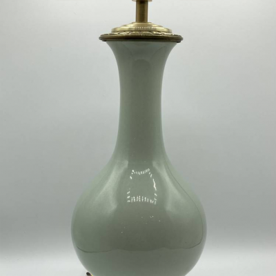Pair Of Celadon Porcelain Lamps. Louis XVI Style
