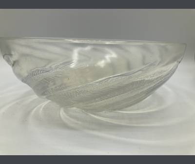 Glass Cup, Fish Decor. Attributed to René Lalique