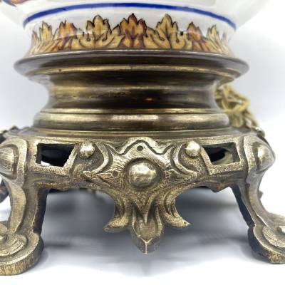 Gien. Earthenware Lamp, XIXth Century Period