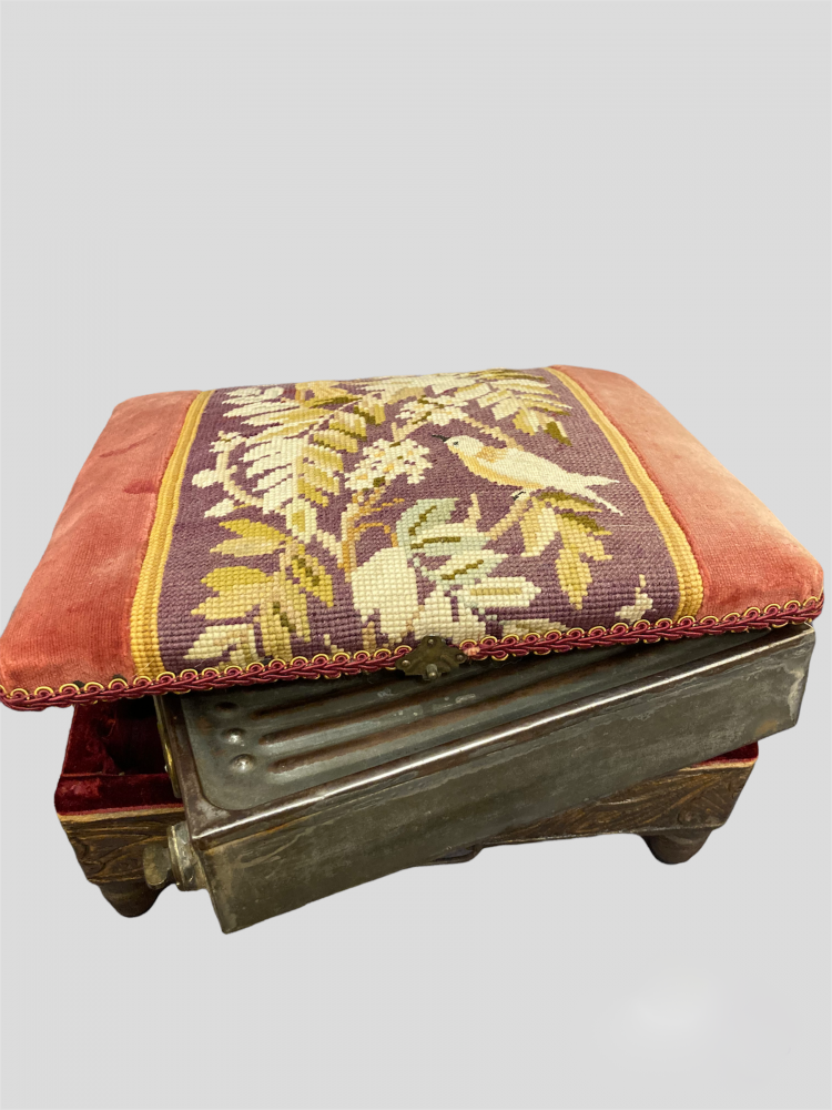 Stool Footrest With Its Heater, Late Nineteenth, Early Twentieth Century