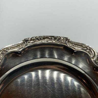 Solid Silver Hollow Round Dish. XIXth Century. MO Veyrat