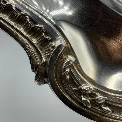 Solid Silver Hollow Round Dish. XIXth Century. MO Veyrat