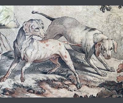 Demarteau. Pair Of Hunting Engravings. eighteenth century