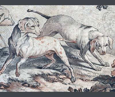 Demarteau. Pair Of Hunting Engravings. eighteenth century