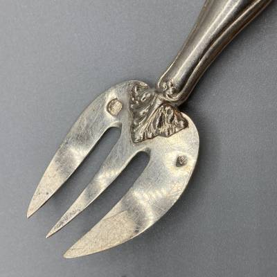 Series Of 6 Solid Silver Oyster Forks