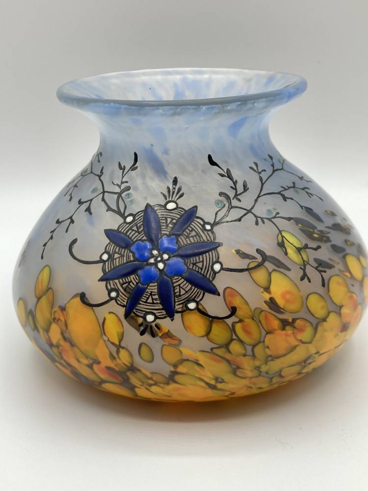 Legras. Enameled vase, Circa 1920