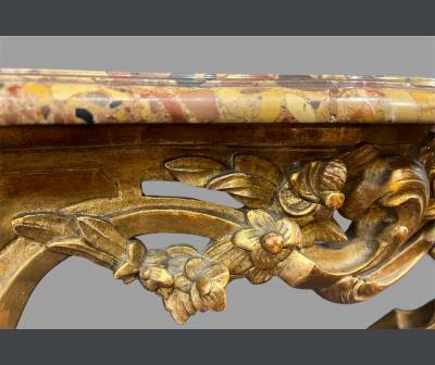 Gilded Wooden Console Table. Louis XV Era