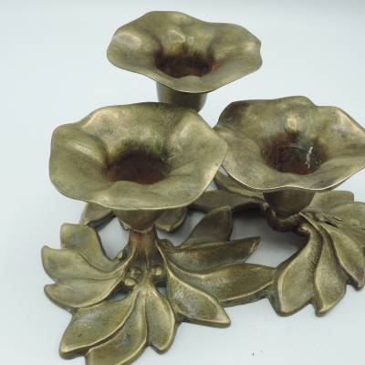 Bougeoir En Bronze Doré, Art Nouveau. Epoque 1900