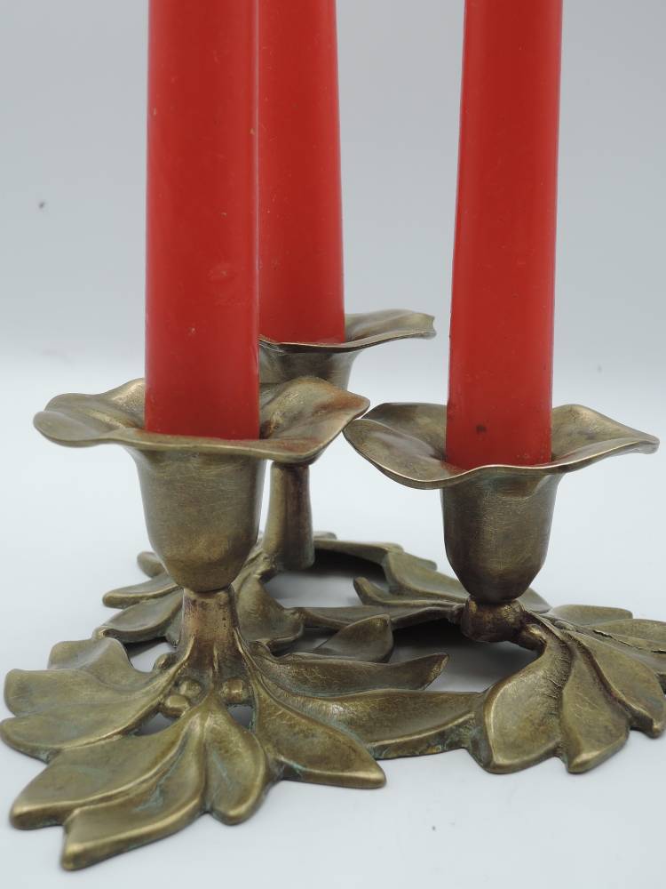 Gilded Bronze Candle Holder, Art Nouveau. Period 1900