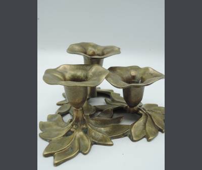 Gilded Bronze Candle Holder, Art Nouveau. Period 1900