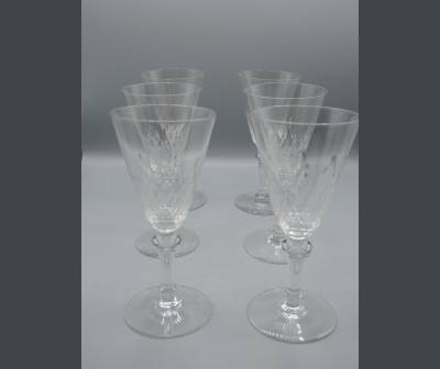 Baccarat. Champigny model. Six Crystal Water Glasses