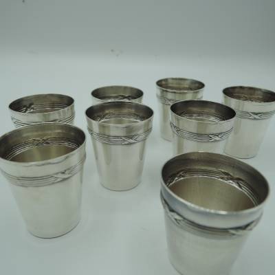 Set Of Eight Shot Glasses. +Louis XVI Style