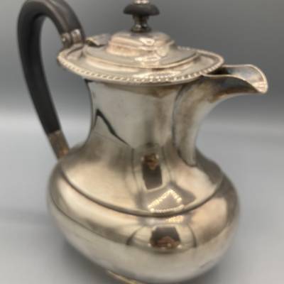 silver metal jug, vintage coffee maker