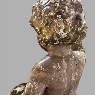 Enfant Jésus En Bois Sculpté . Epoque XVIIIè Siècle
