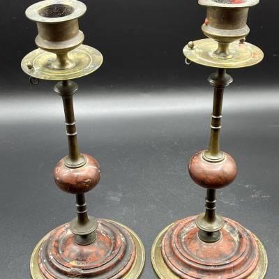 Pair Of Candle Holders, XIXth Century Period