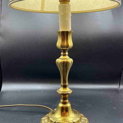 Pair Of Gilded Bronze Torches, mounted As A Lamp.+ Late Nineteenth Century