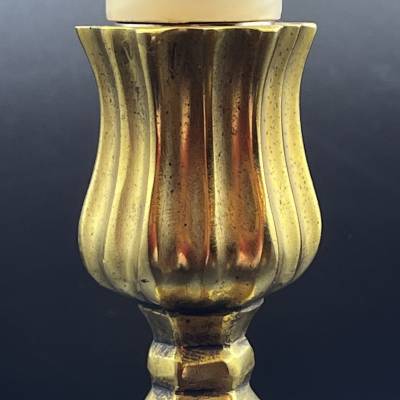 Pair Of Gilded Bronze Torches, mounted As A Lamp.+ Late Nineteenth Century
