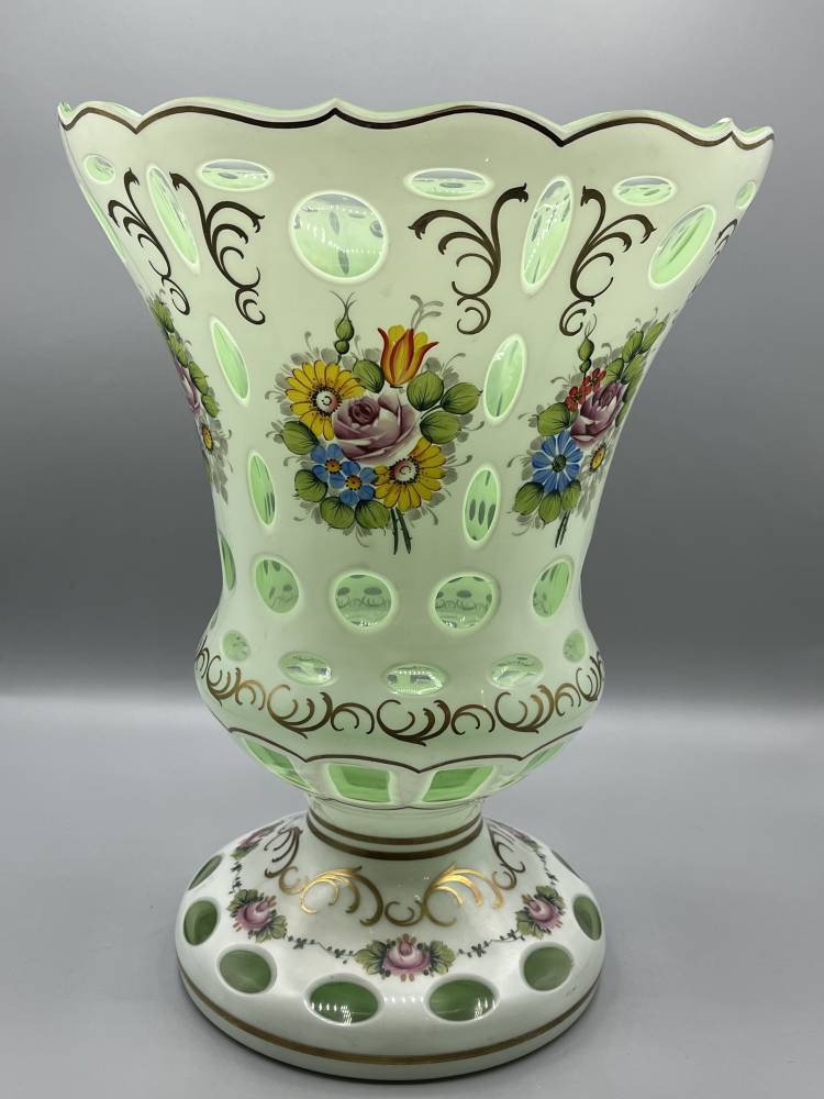 Opaline Overlay Vase. Period XXth Century