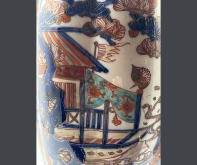 Pair Of Imari Porcelain Vases.+ Japan XIXth Century