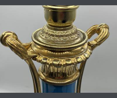 Porcelain And Bronze Lamp . Napoleon III Era