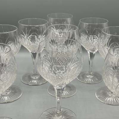 Series Of Ten Bohemian Crystal Water Glasses
