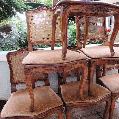 Series Of 6 Cane Chairs. Louis XV Period