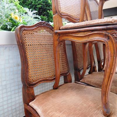 Series Of 6 Cane Chairs. Louis XV Period