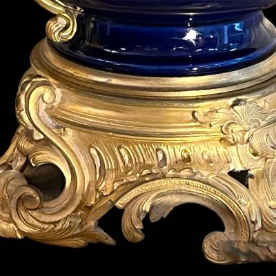 Pair Of Porcelain And Gilded Bronze Lamps. +Louis XV Style, Late Nineteenth Century