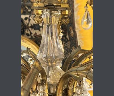 Lustre En Cristal De Roche. Style Louis XVI