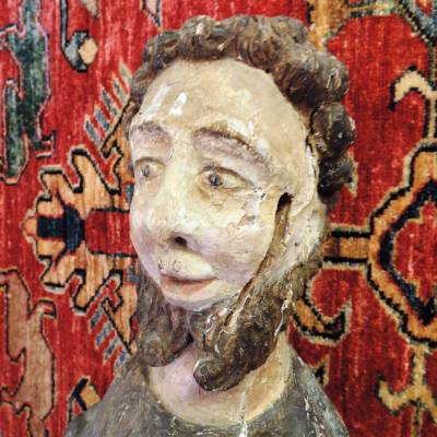 Important Polychrome Statue, Late Seventeenth Period, Early XVIIIth. Saint Jean Baptist ?