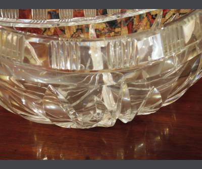 Shuttle Shape Cup, Crystal. XIXth Century. Baccarat?
