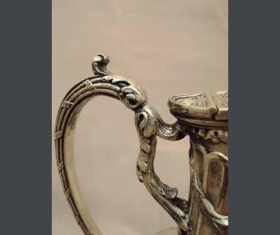 Aiguière En Cristal gravé  Et Bronze Argenté. Style Louis XVI