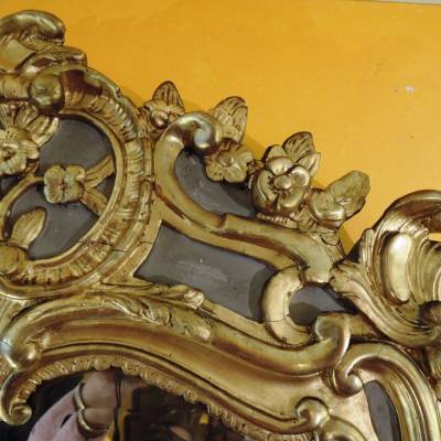 Mirror In Golden Wood. Louis XV Period