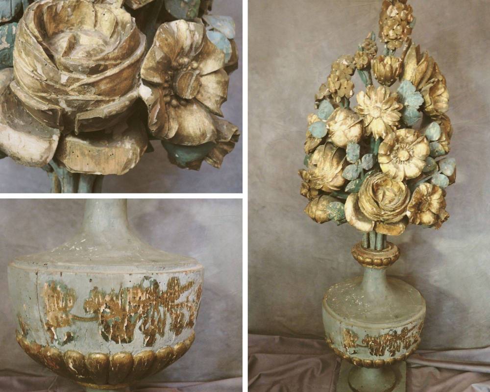 Bouquet De Fleurs En Bois Sculpté. XVIIIè. Epoque Louis XVI
