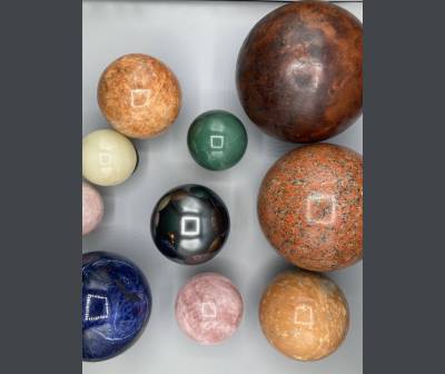 Set Of Ornamental Hard Stone Balls.