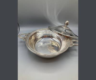 Christofle. Silver-plated vegetable dish, Louis XVI style