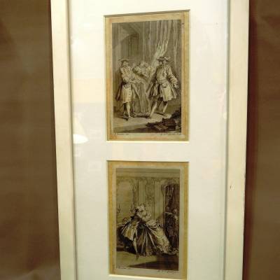 according to François Boucher. Pair Of Engravings. Period XIX