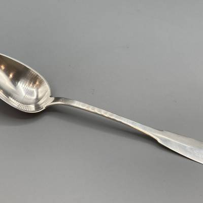 Solid Silver Stew Spoon. Period XIXth Century