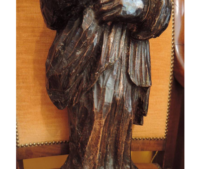 sculpture on wood, probably Sainte Elisabeth, pelgrim. XVIIth